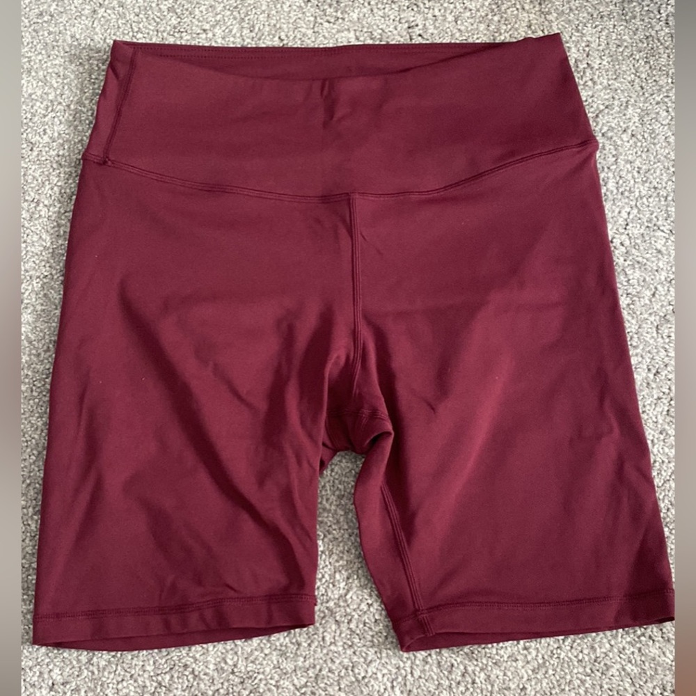 Women’s Maroon high Rise Biker Shorts